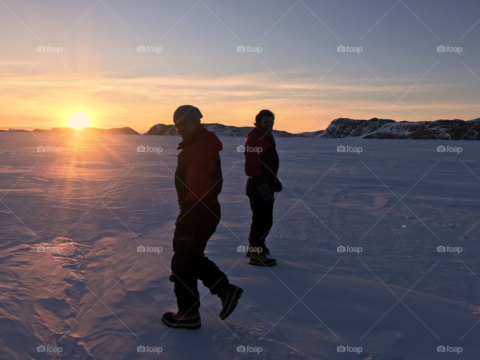 Sunset view at Antarctica