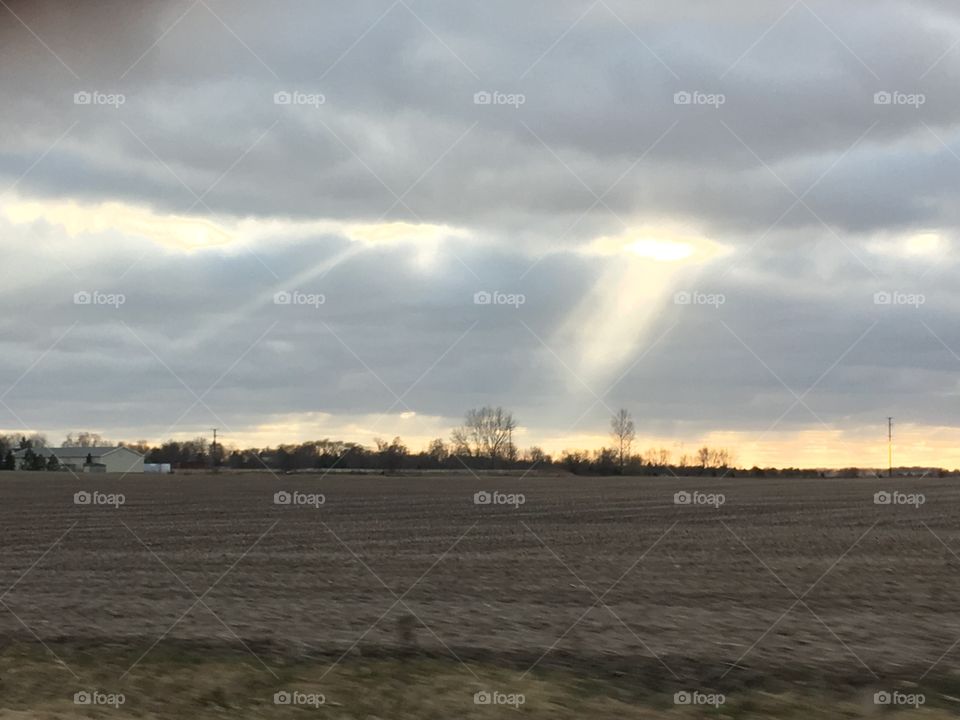 Sunbeam on the fields