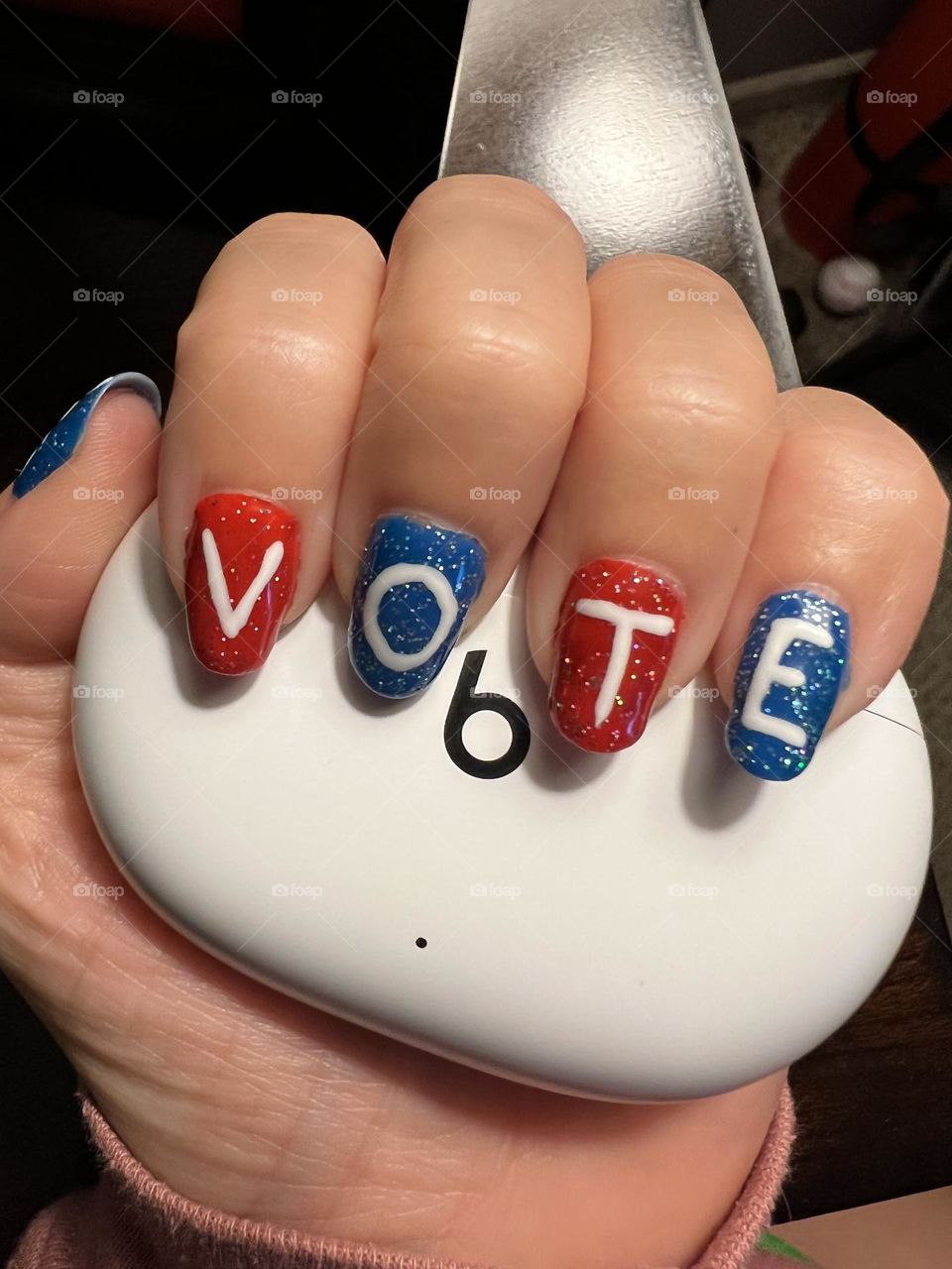 My Election Day gel nail art design 