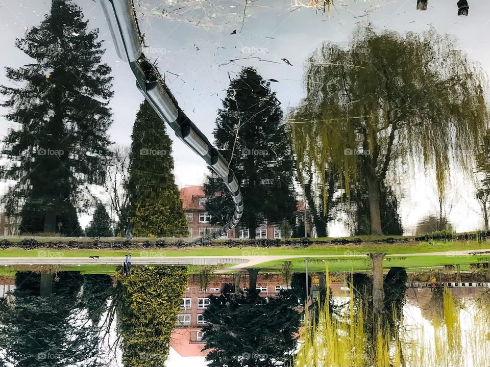 Spieglung natur trees river reflection reflection green landscape 