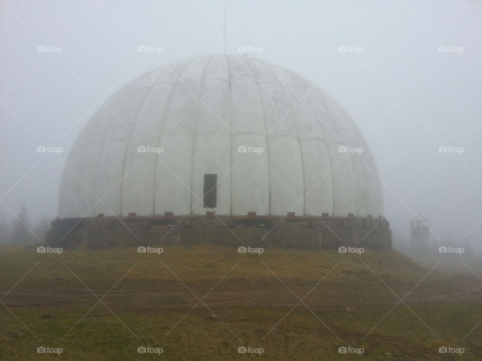 Radar Dome in the Fog