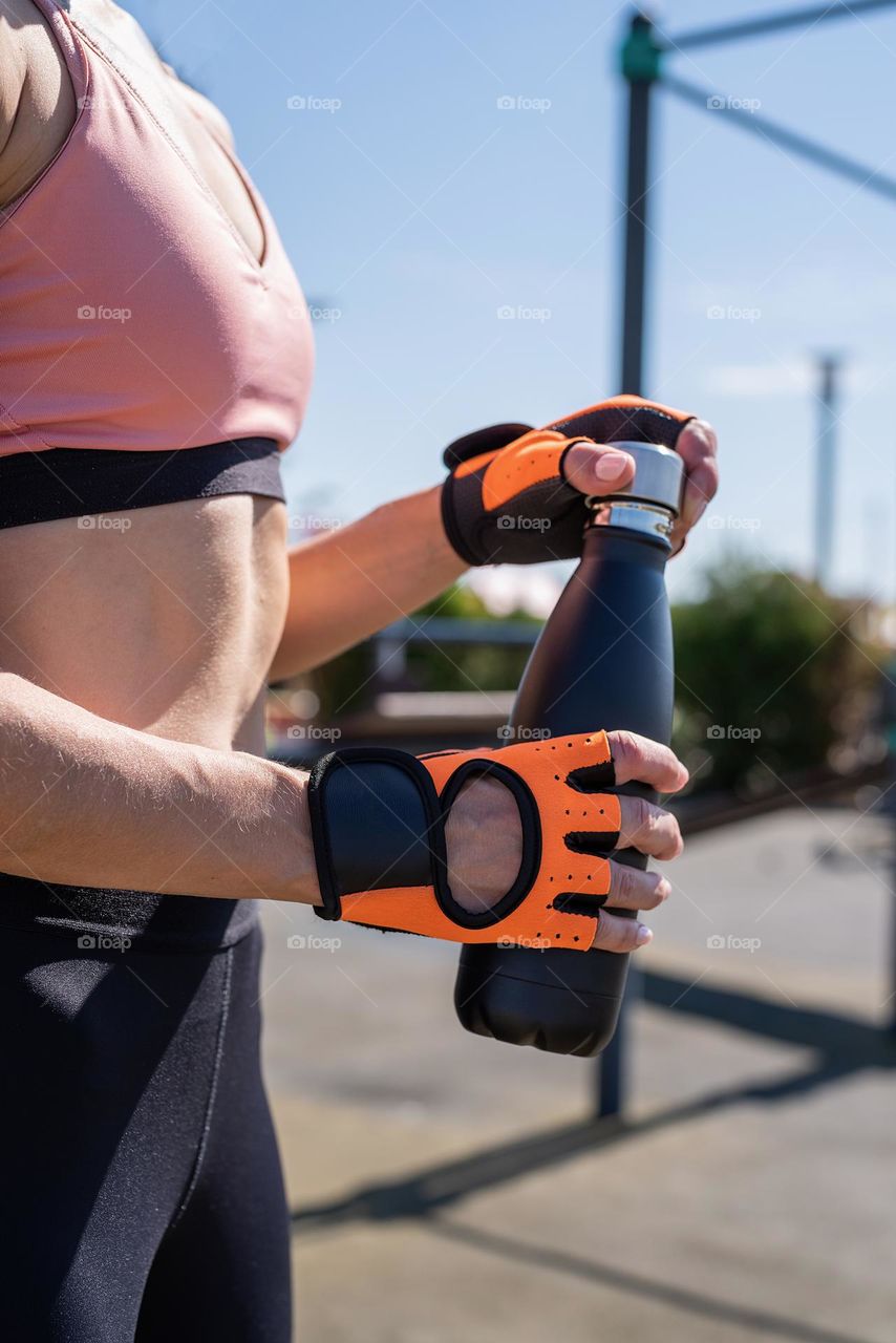 woman working out outdoors