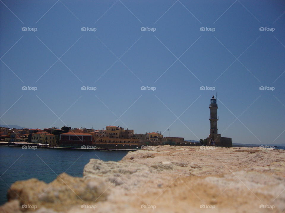The lighthouse. old port, chania, crete, greece
