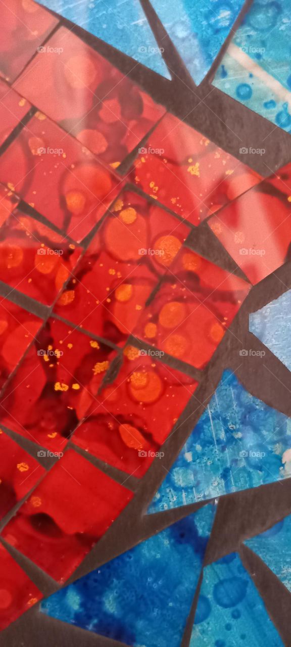 Mosaicos rojo azul
