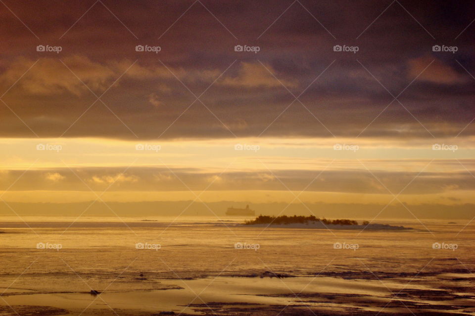 Sunrise in Baltic sea