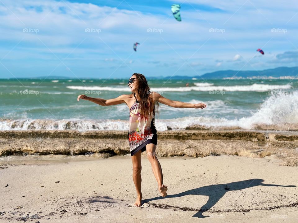 Happy at sandy beach 