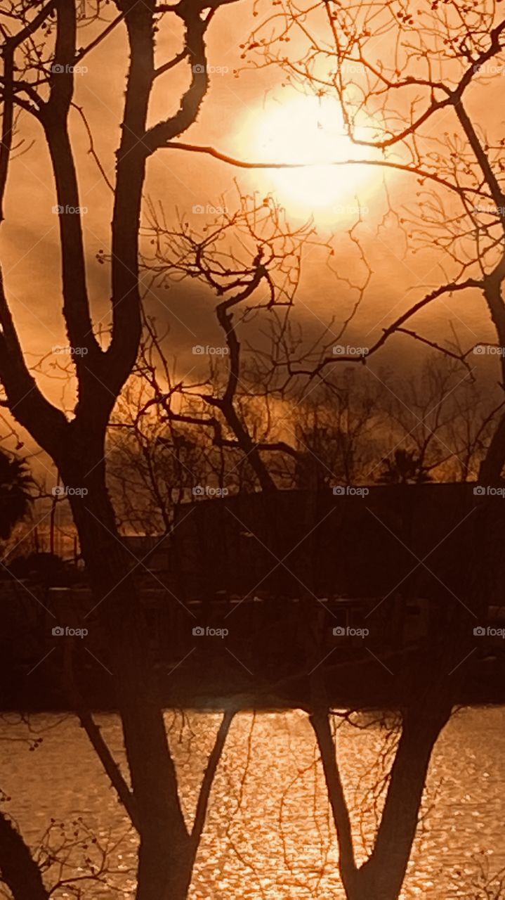 Overcast Evening. Sun trying to get light through the Thick Clouds. Provided Great Evening Colors. 