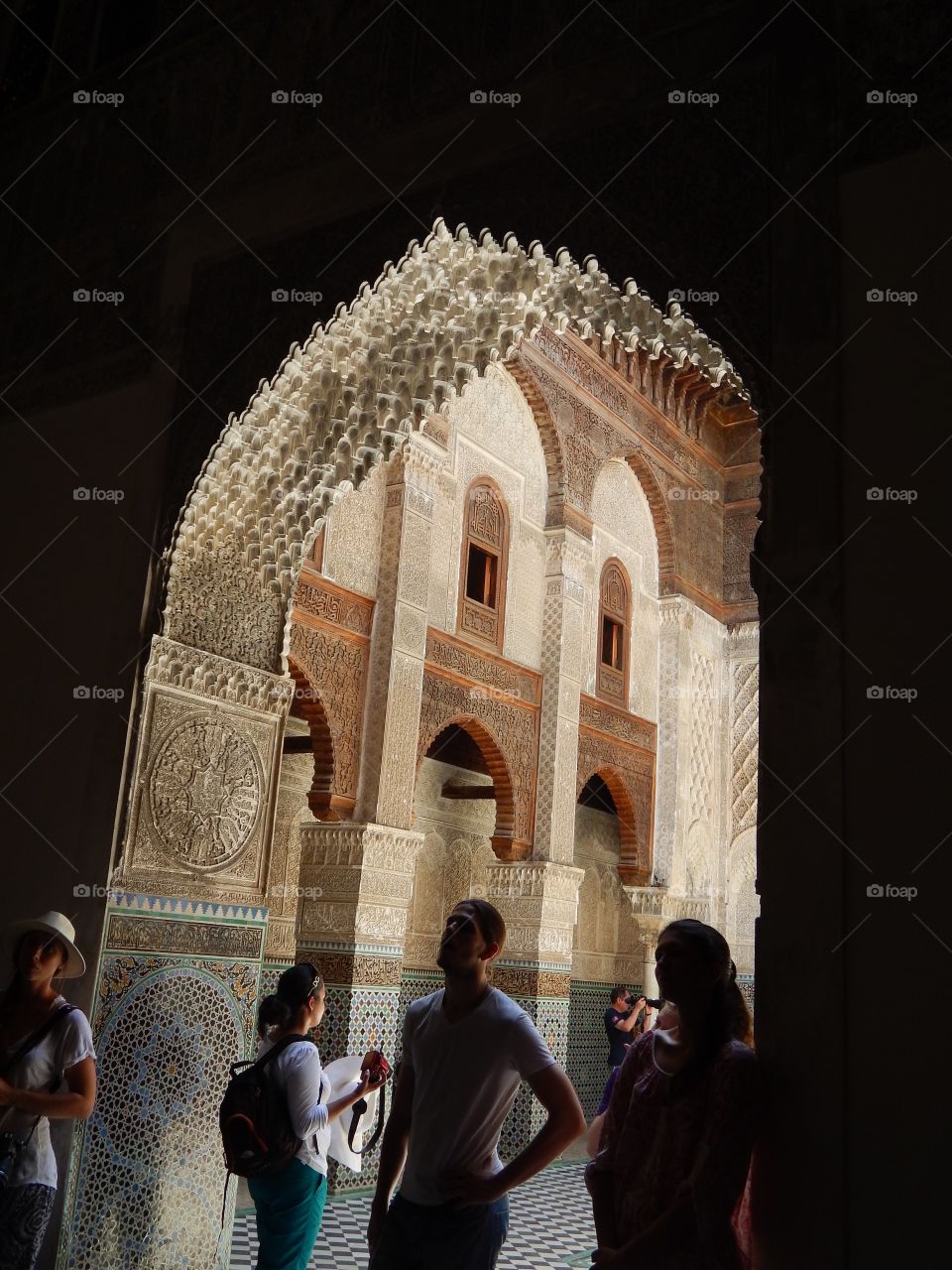 A beautiful Moroccan archway in the summertime 