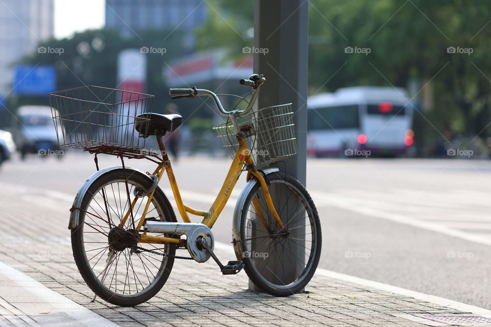 Bicycle on road