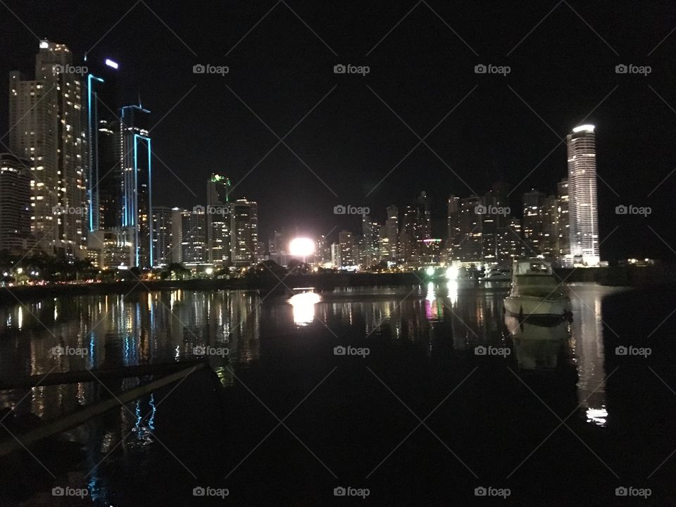Panama City at night 