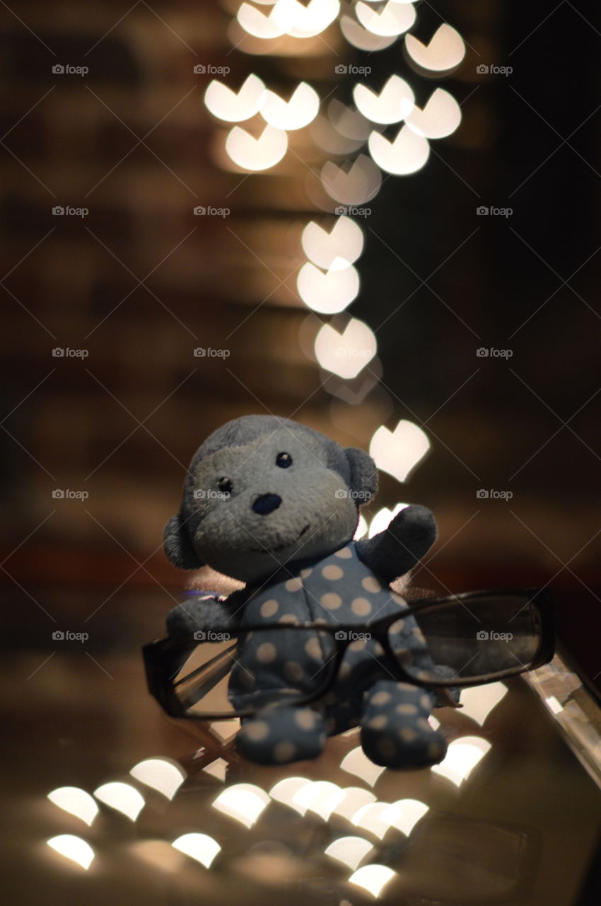 Monkey bokeh indoor light