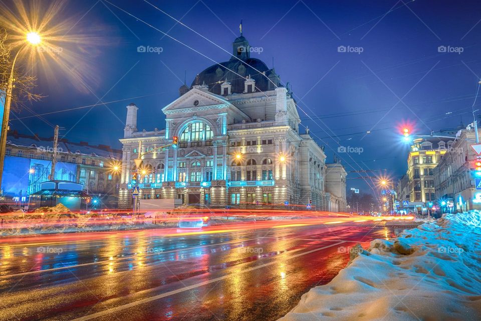 Lviv opera theatre in the Ukraine country