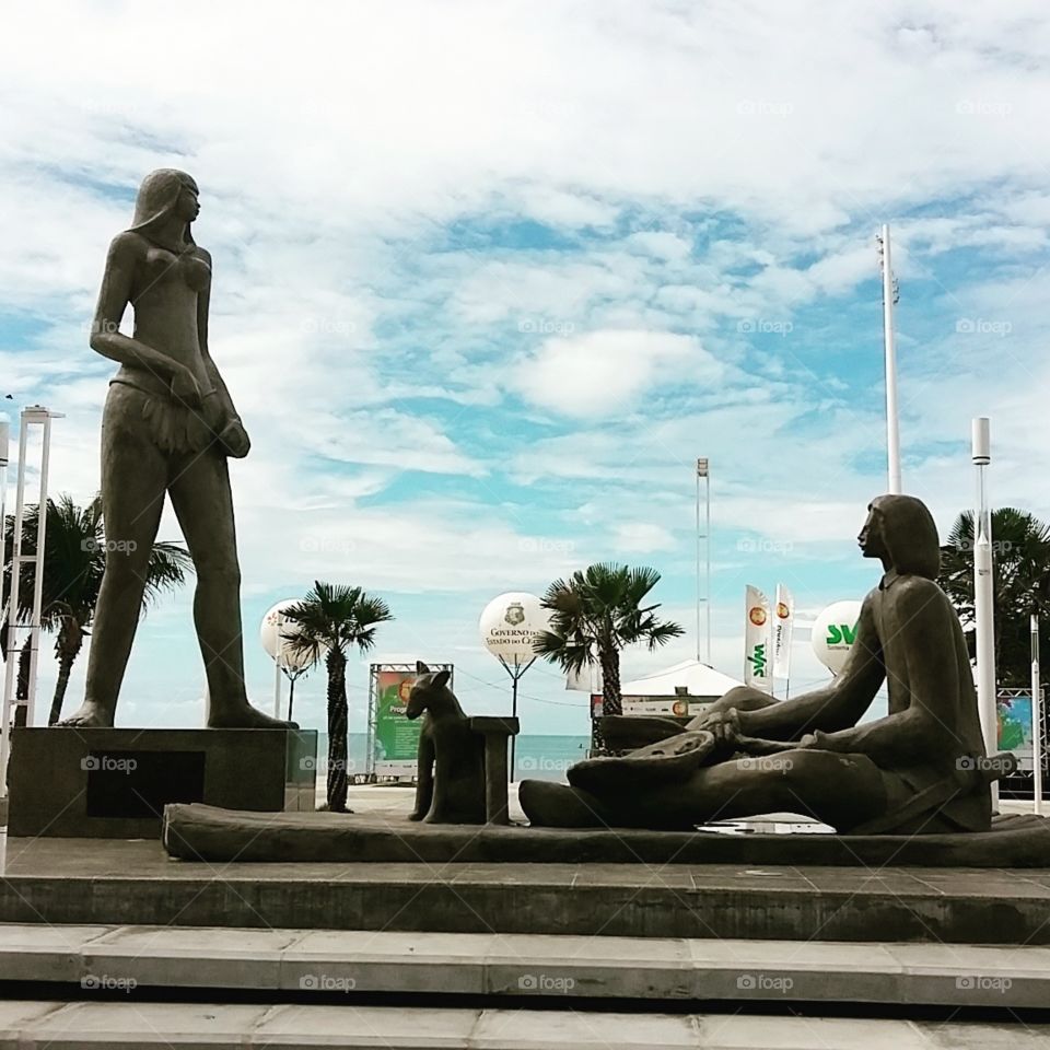 The statue of fortaleza -ce here is she called iracema.  They are just on the beach