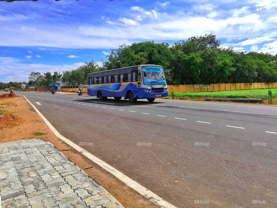 the transport was across the highway from India rural areaz