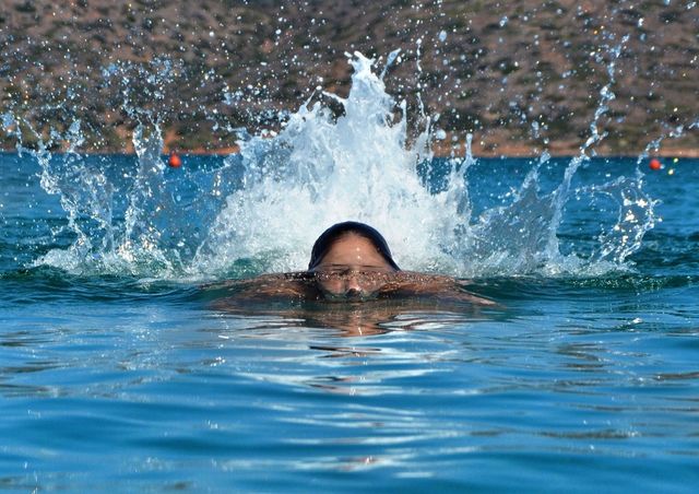 blue fun sea swimming by kobire