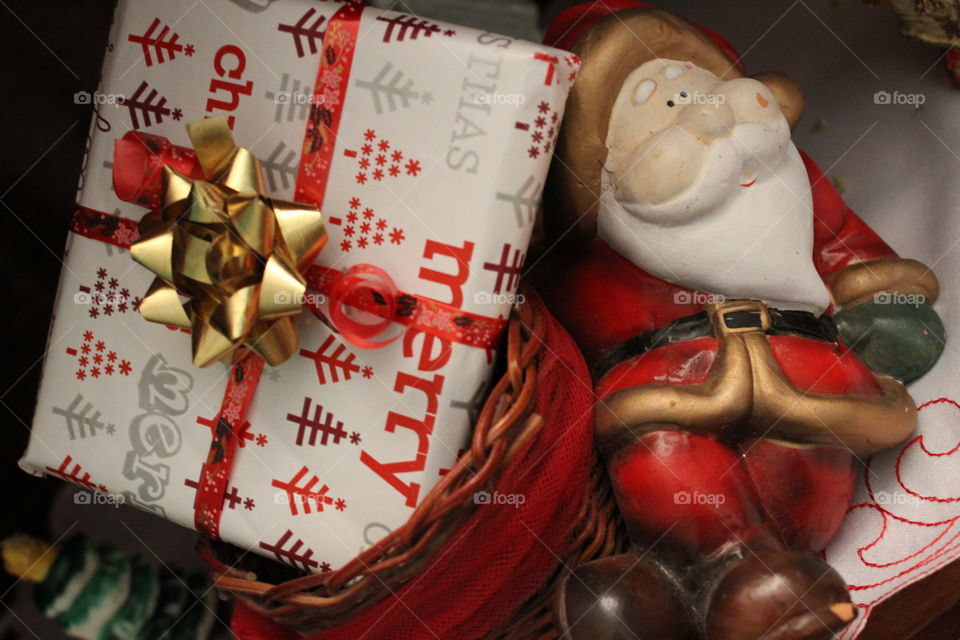 Santa Claus with christmas present