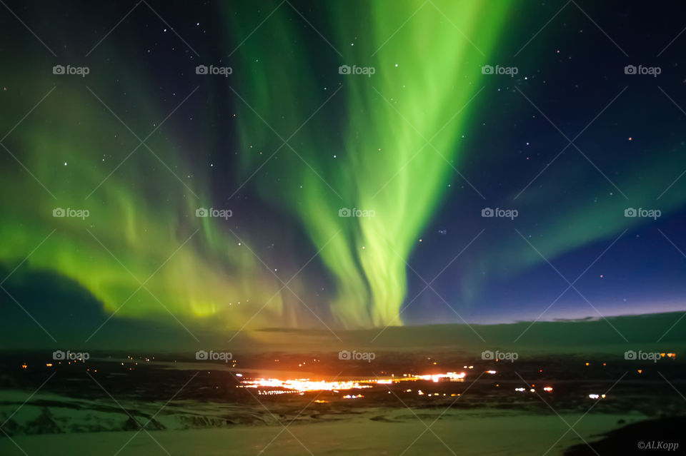 Wunderschöne Nordlichter über Island