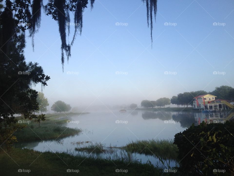 Morning fog. Morning fog on a lake
