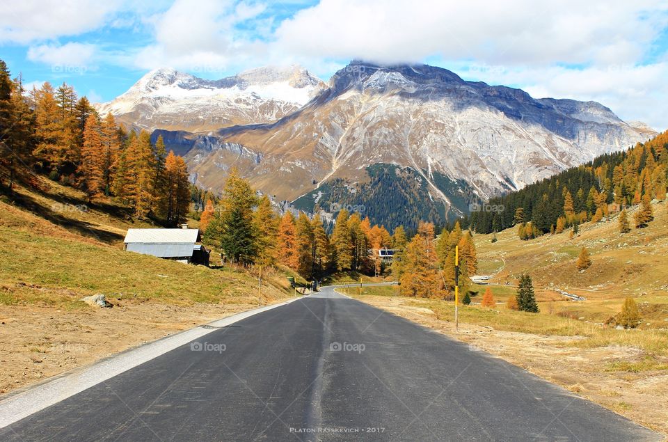 A Swiss road, Switzerland, Graubunden