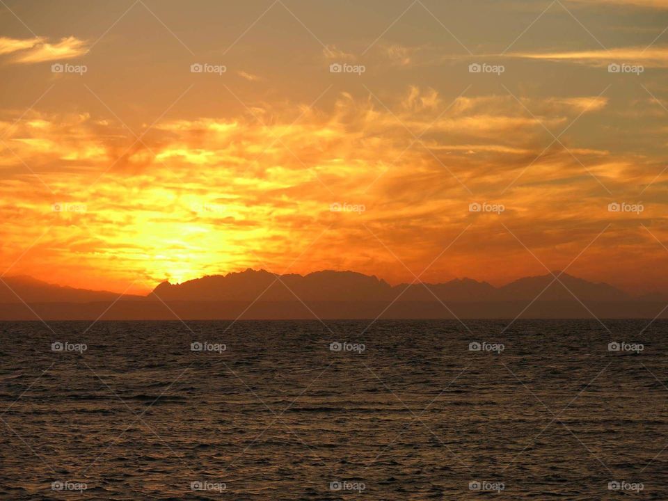 Red Sea. Sunset.