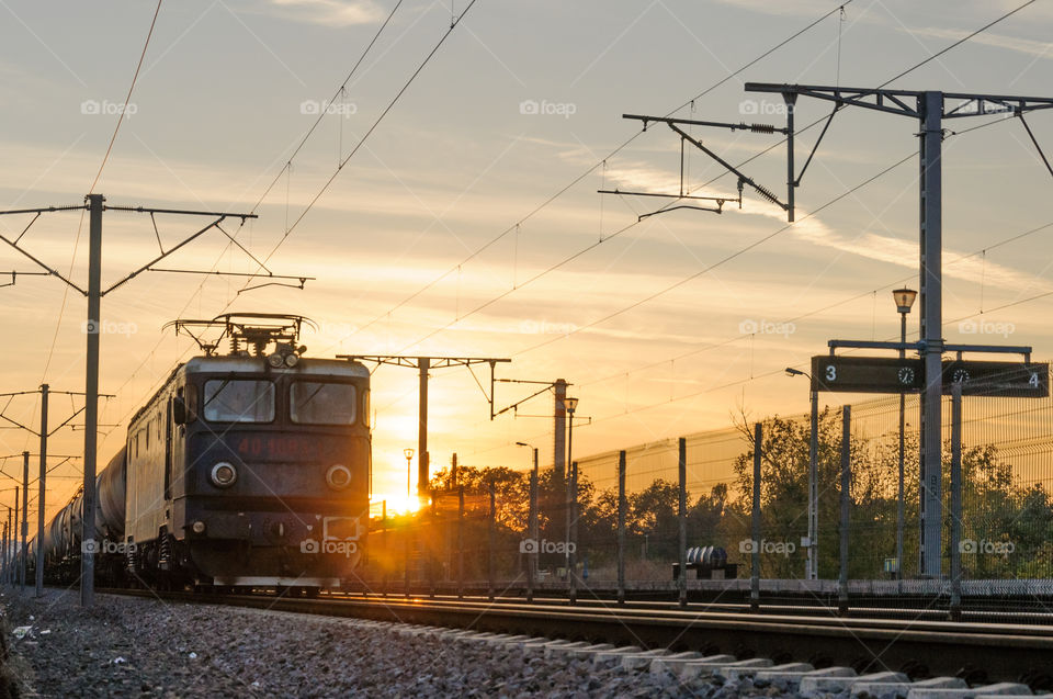 Train sunset