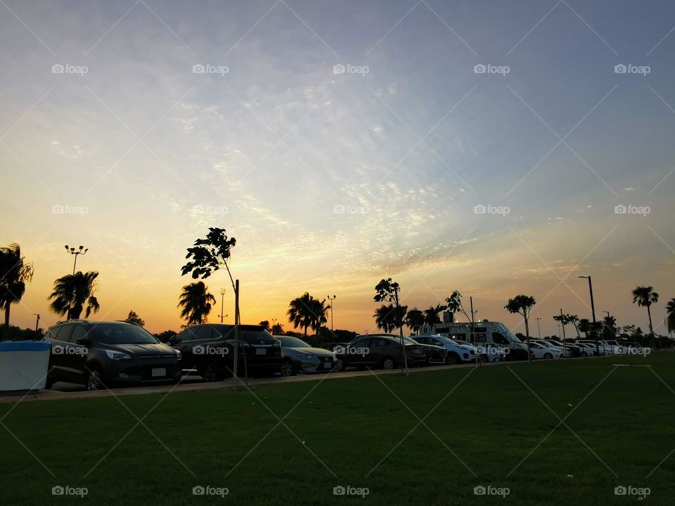Beautiful sunset at corniche 