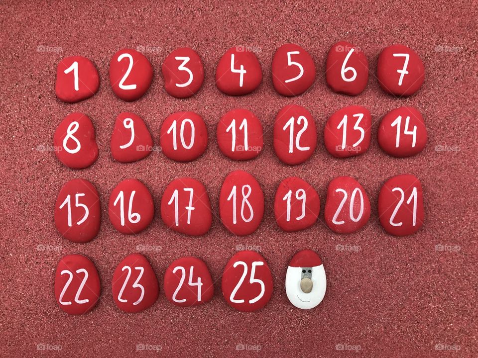 High angle view of red calendar