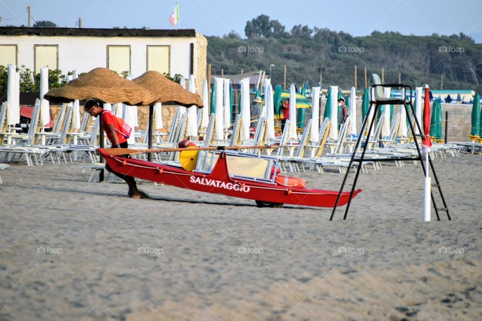 Lifeguard with lifeboat