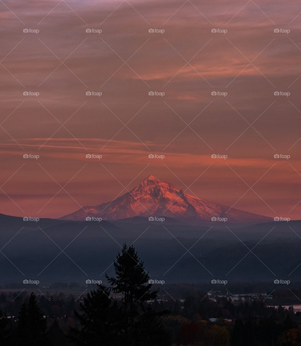 Mountain at sunset 