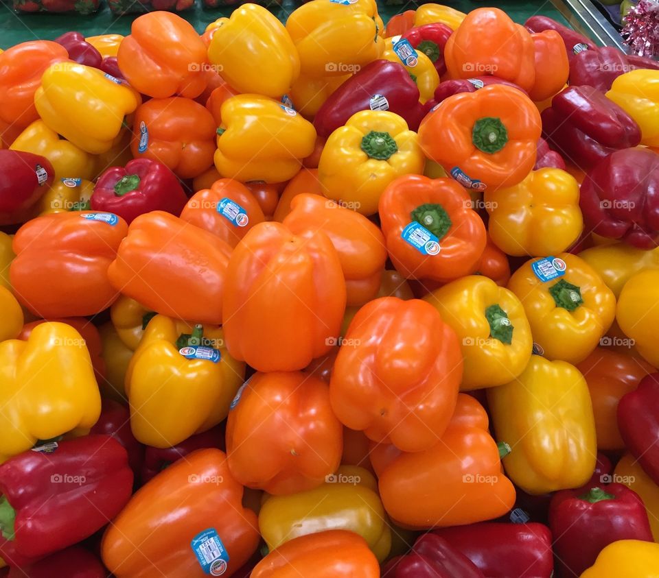 Yellow and orange peppers for spring
