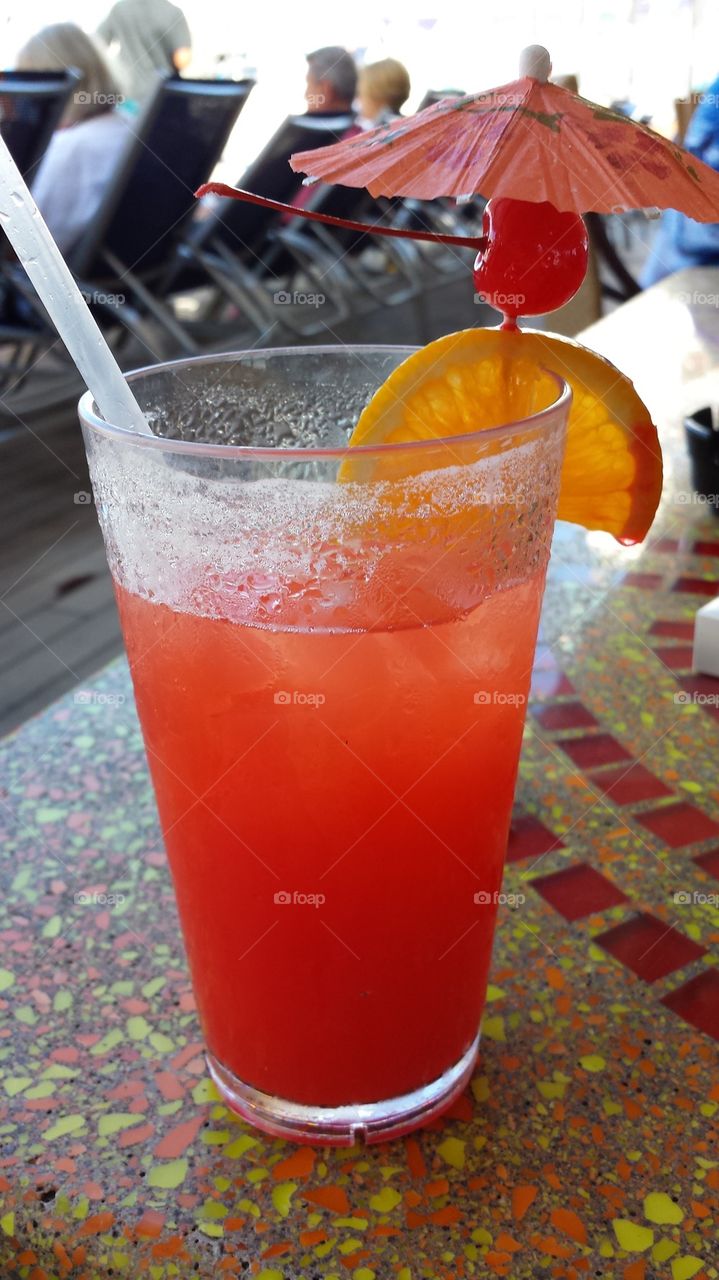 boat drink by the pool