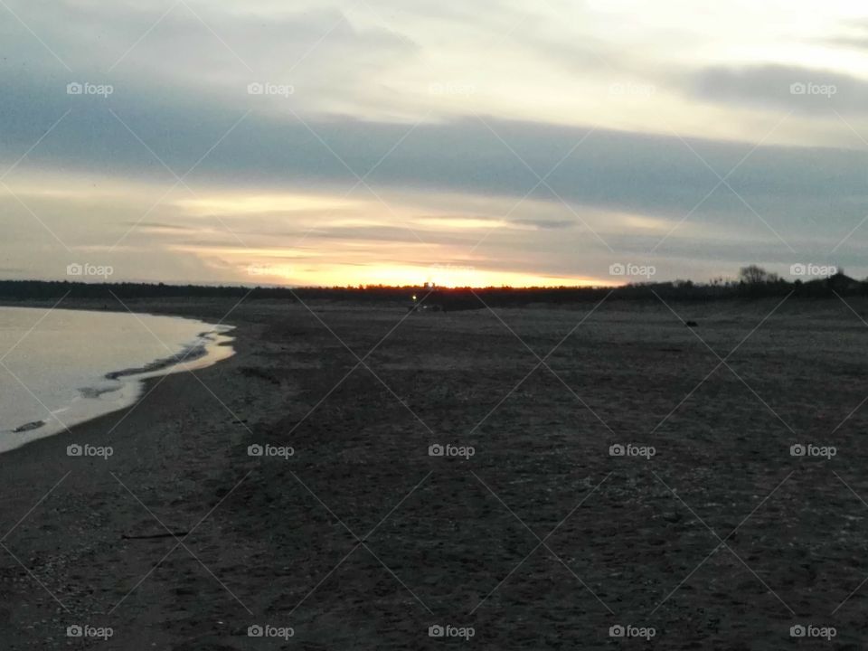 Sunrise in Beach nearby Gdańsk