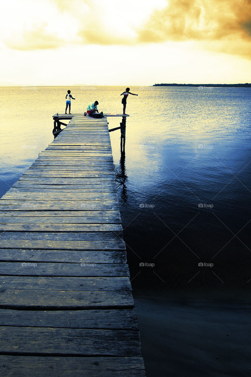 Fishing from a pier