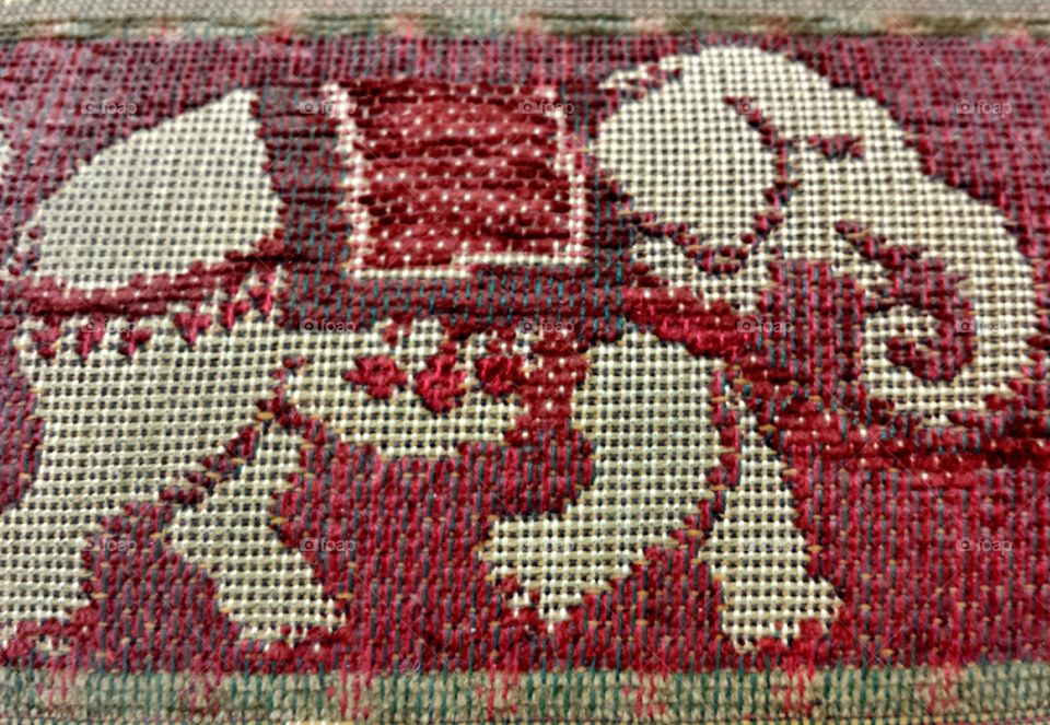 Background of elephant embroidery pattern