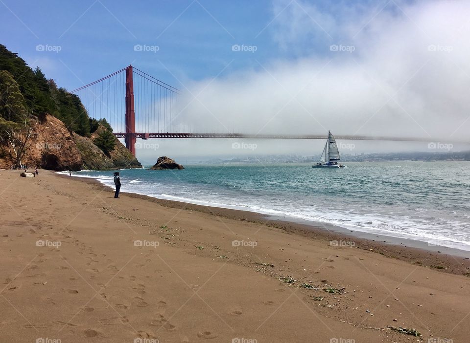 Golden bridge over the sea