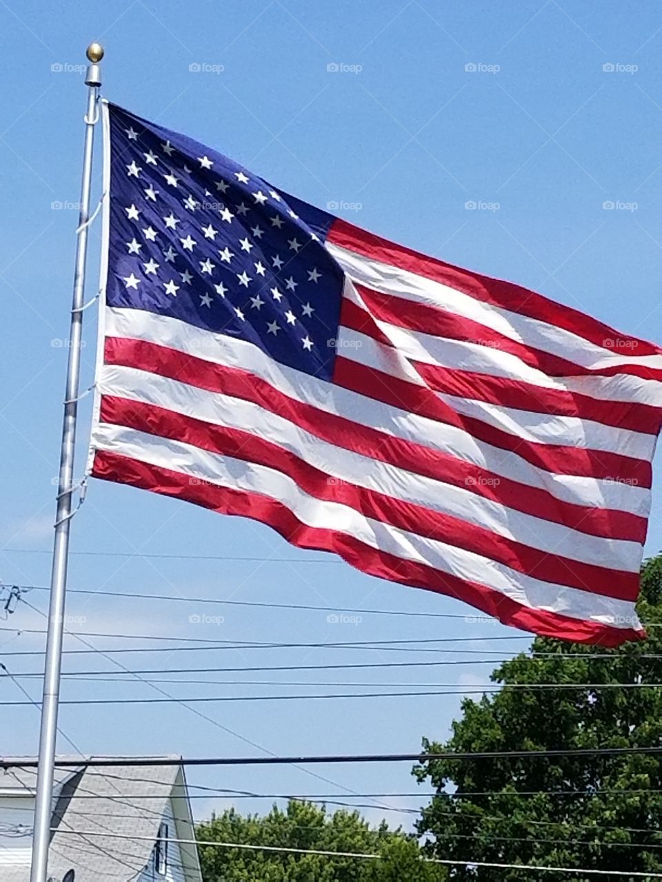 Flag, Flagpole, Patriotism, Wind, United