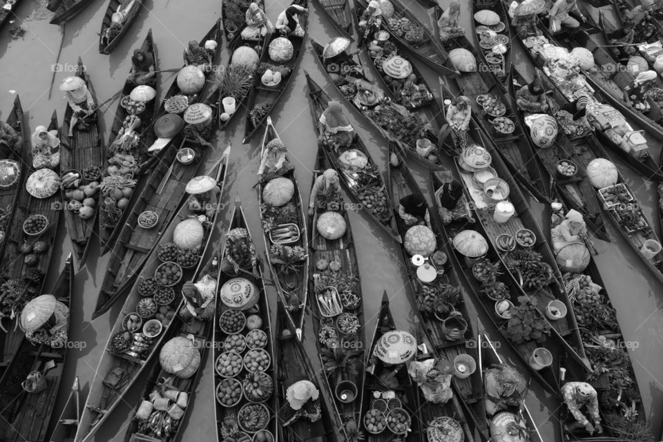 Lok Baintan floating market at Banjarmasin, South Borne, Indonesia.