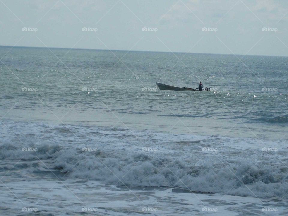 Single boat near Guatemalan shore