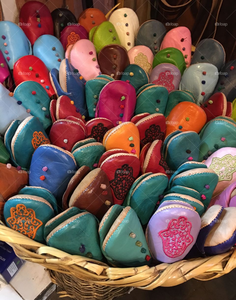 Basket full of shoes 