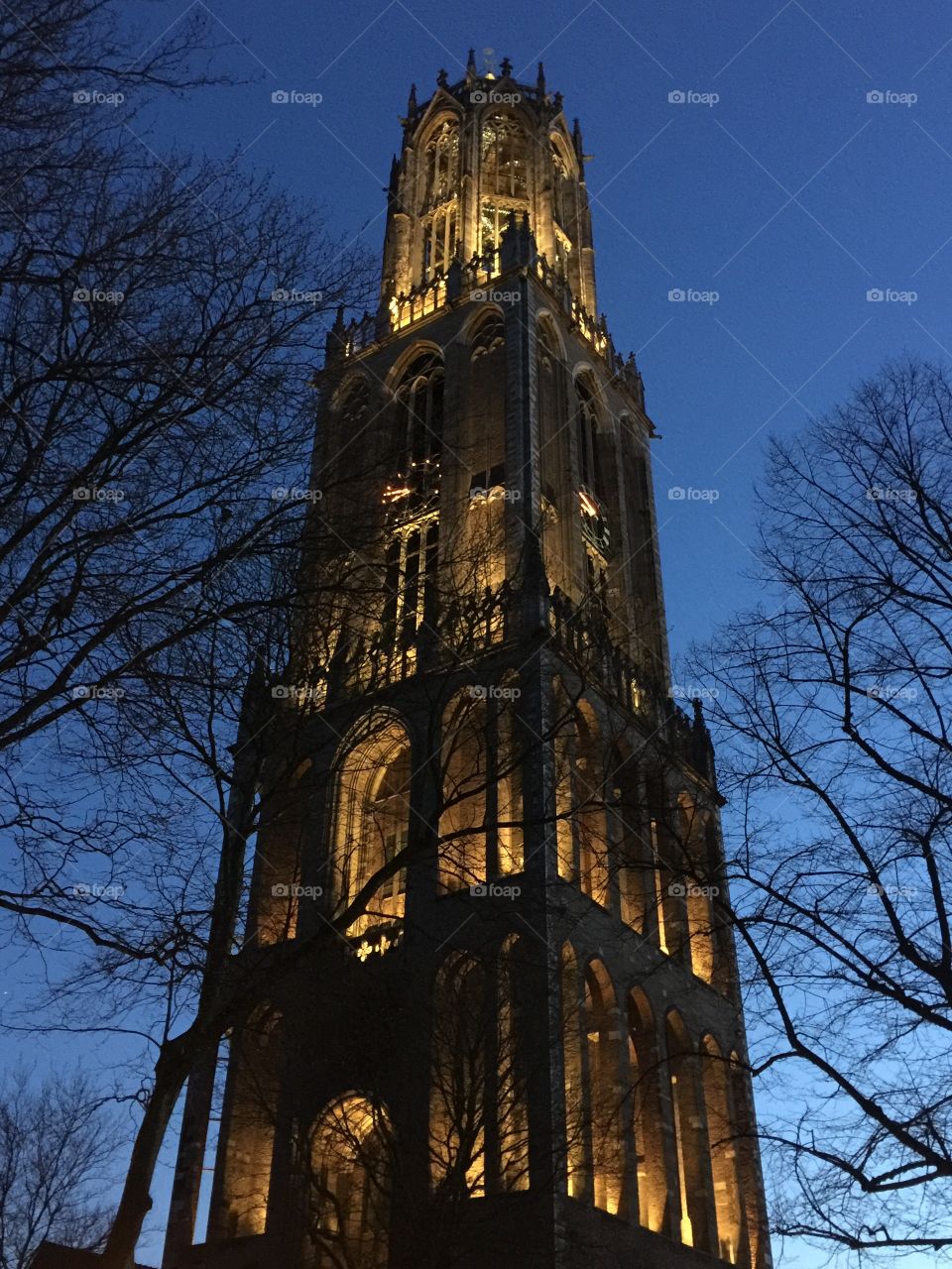 Old tower by night