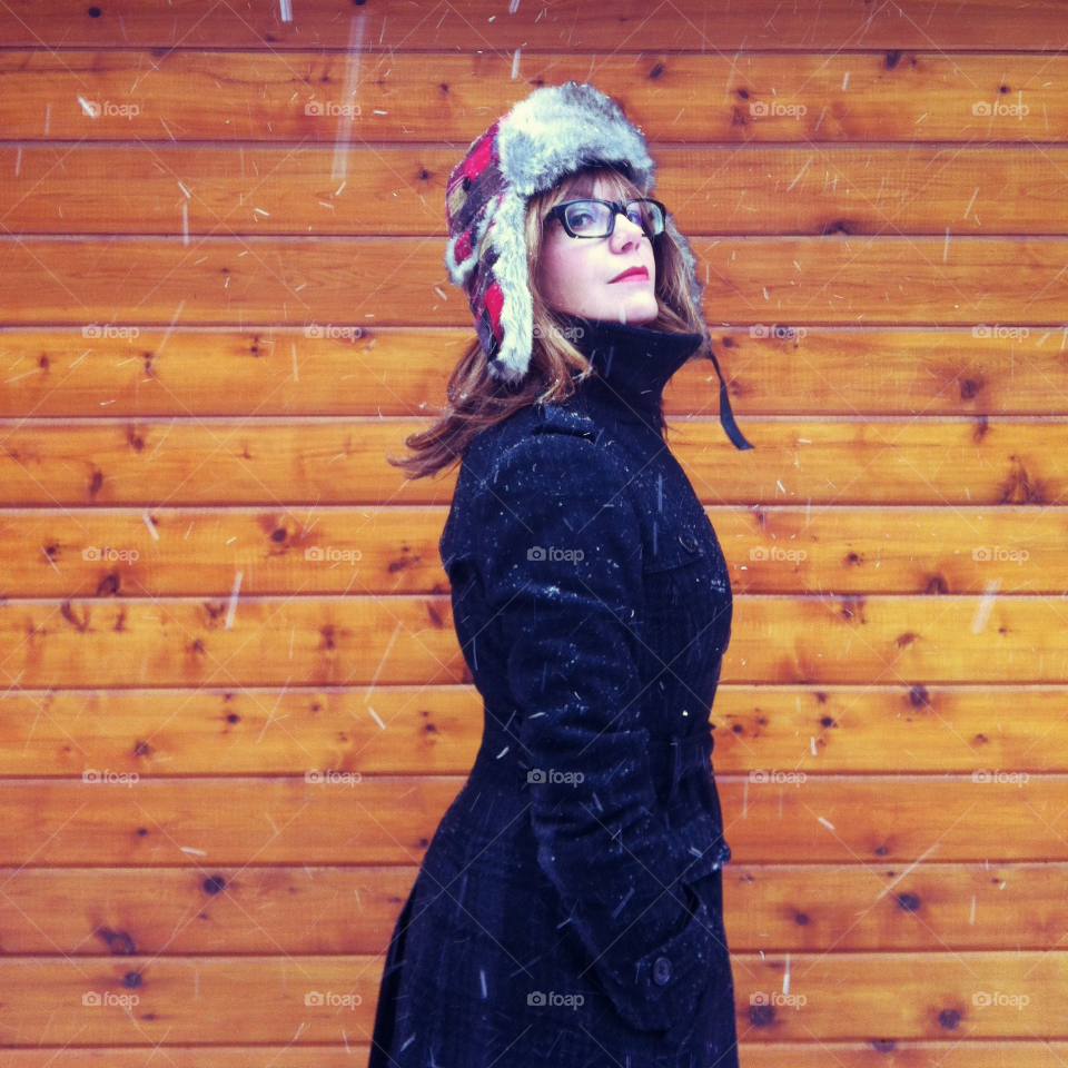 outdoors snow woman cold by the10centdesigner