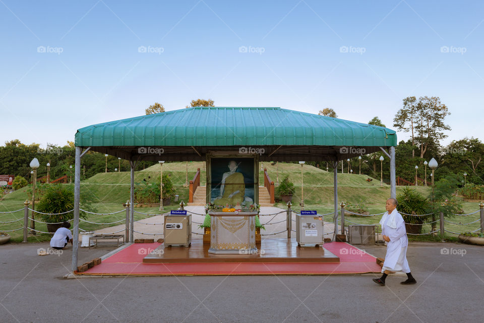 Monk monument in temple 