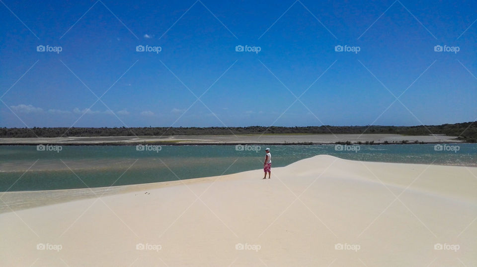 Woman in the desert. Maranhao Brazil 