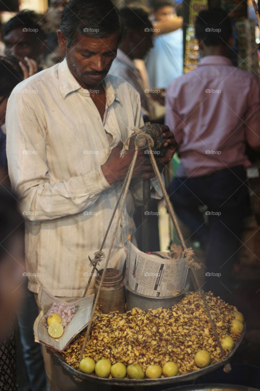 Street Food. Vendor selling street food