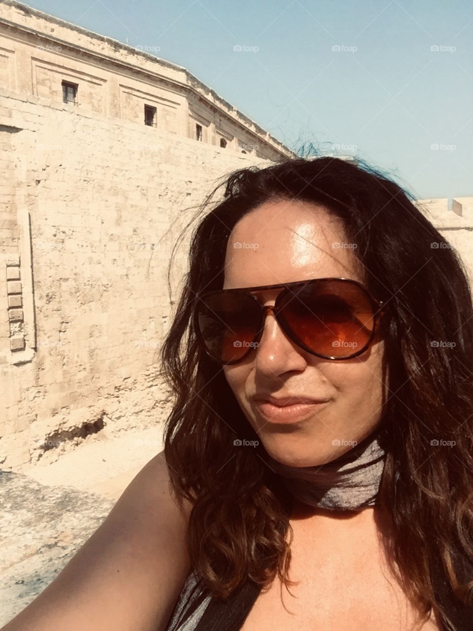 Travel selfie woman Malta
