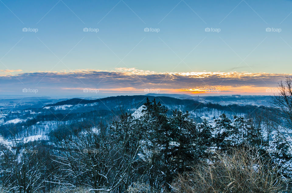 Sunset view of mountains