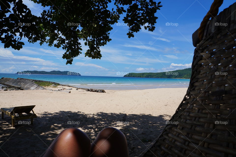 the sea and a hammock