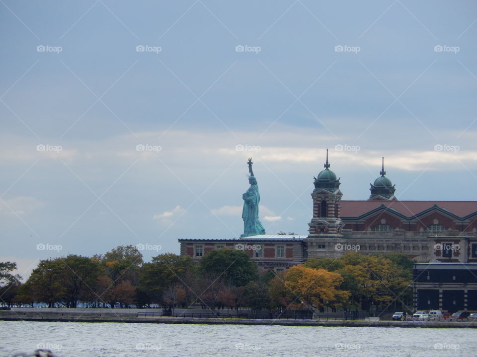 Arriving at the Statue of Liberty 