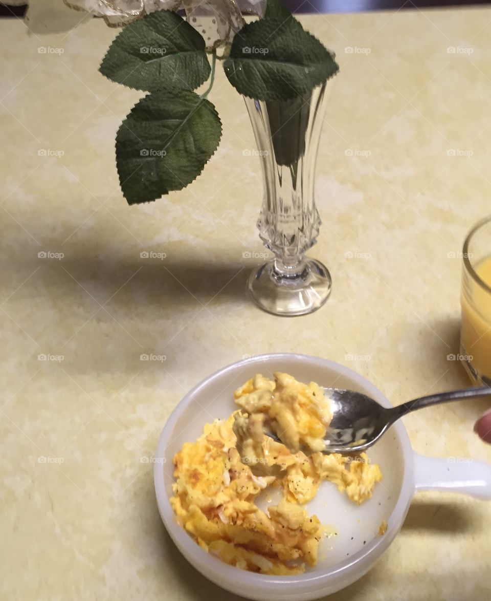Morning ritual scramble eggs