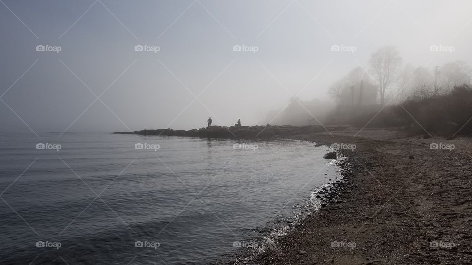 Fog, Water, Landscape, No Person, Beach
